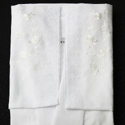 画像1: 夏物和装肌着　刺繍袖付き 半襦袢 絽襟掛け　白（L）