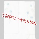 夏物和装肌着　刺繍袖付き 半襦袢 絽襟掛け　青（M）