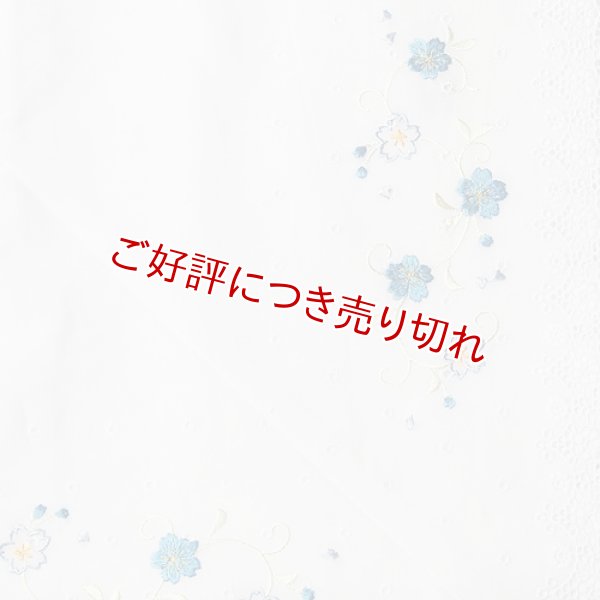 画像1: 和装肌着　刺繍レース裾除け　青（M） (1)