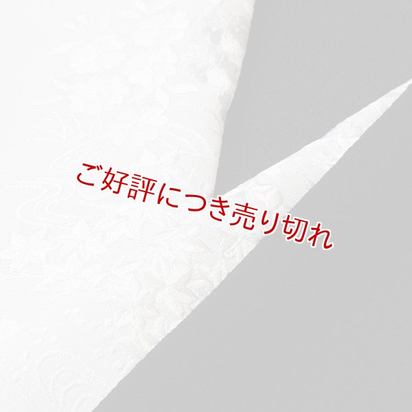 画像1: 黒留袖（礼装用）半襟　【正絹素材】　百花繚乱　白／白 (1)