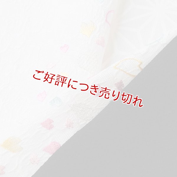 画像1: 刺繍半襟　桜はなびら　白地（01） (1)