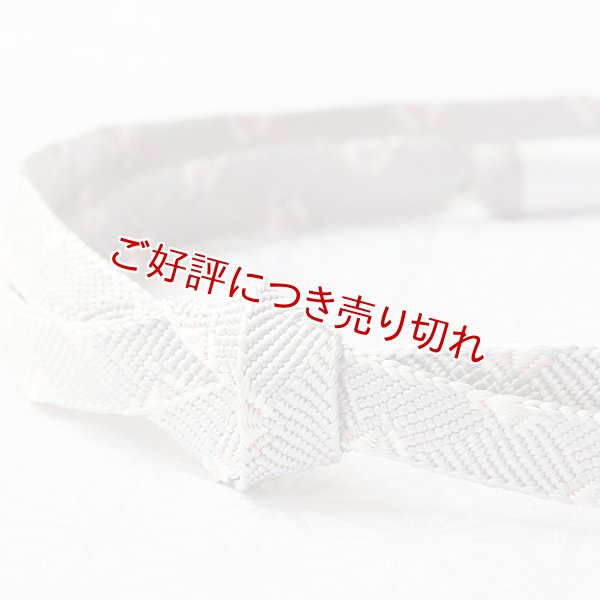 画像1: 長尺帯締め　さざなみ千鳥撚房　灰青（はいあお）／灰桜（はいざくら）（04） (1)