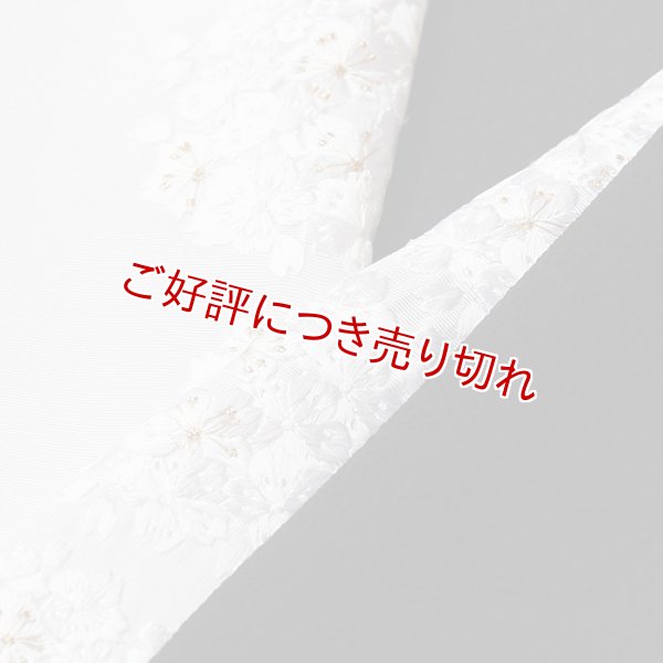 画像1: 黒留袖（礼装用）半襟　【正絹素材】　丸紋桜（白／金銀） (1)