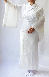 夏物和装肌着　本麻楊柳 二部式襦袢 （ さらし胴 ）（M）