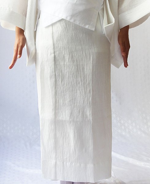 画像1: 夏物和装肌着　本麻楊柳 裾除け（L） (1)