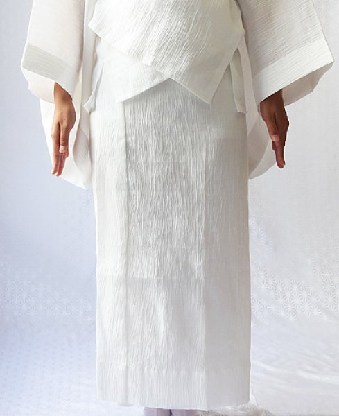 画像1: 夏物和装肌着　本麻楊柳 裾除け （L） (1)