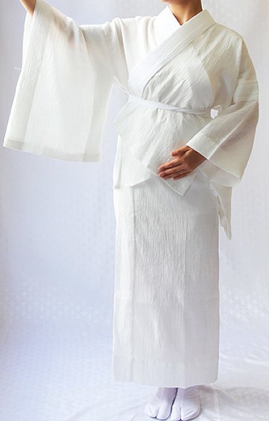 画像1: 夏物和装肌着　本麻楊柳 二部式襦袢 （ 本麻胴 ）（M） (1)