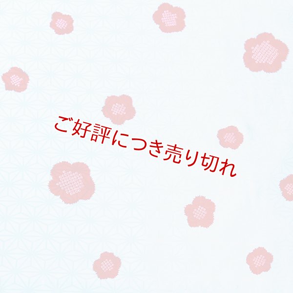 画像1: 和装肌着　二部式襦袢　綸子友禅　輪出し（りんだし）（ブルー／赤）　半襦袢のみ　M (1)