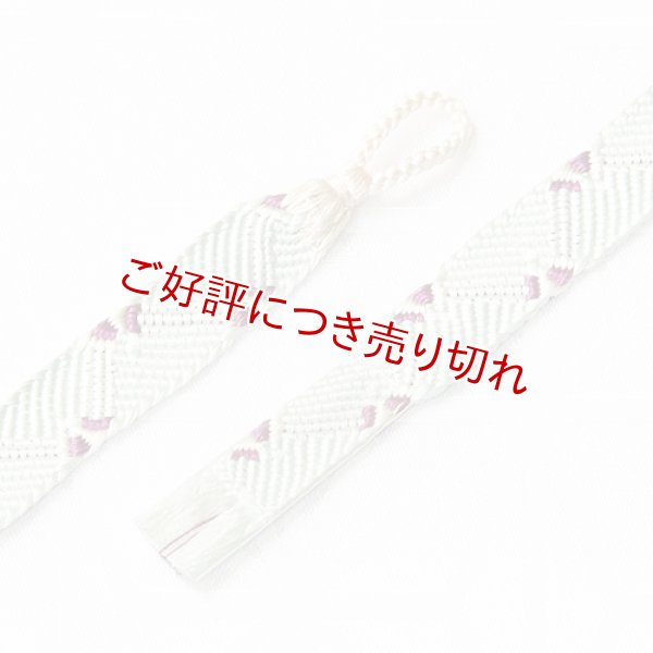 画像1: 羽織紐　女短　さざなみ千鳥　青磁（せいじ）／葡萄色（ぶどういろ）（07） (1)