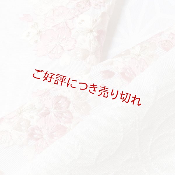画像1: 刺繍半襟　丸紋桜　白地（10） (1)