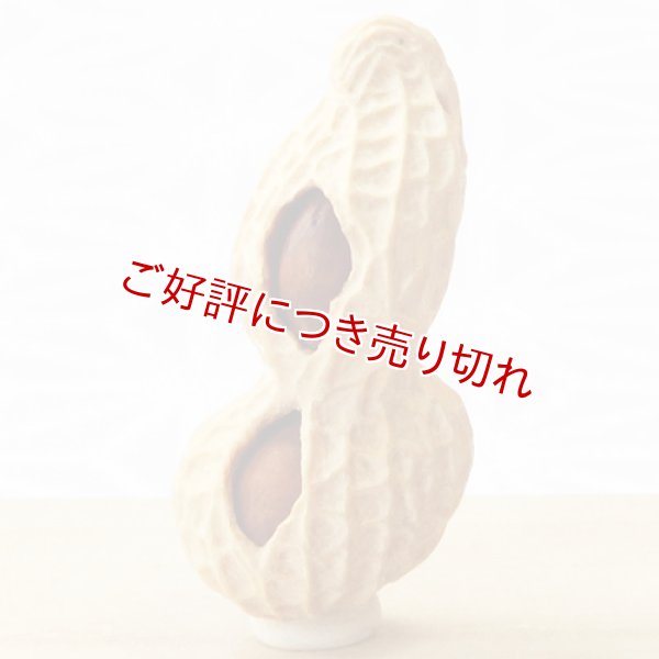 画像1: 黄楊根付　落花生（2粒実入り）【岡壱名入り】【2019年04月25日公開】 (1)