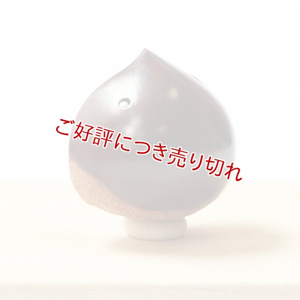 画像1: 黄楊根付　栗　虫入り【岡壱名入り】【2019年6月3日】 (1)
