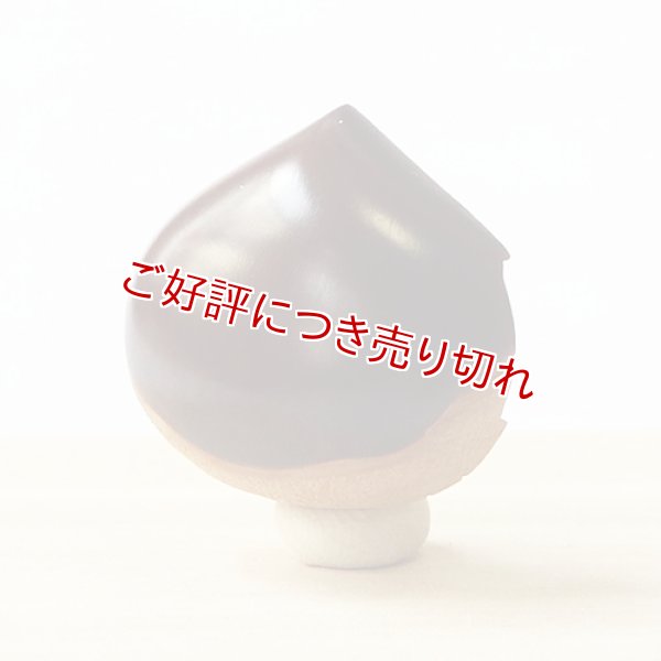 画像1: 黄楊（つげ）帯留め　栗（A） (1)