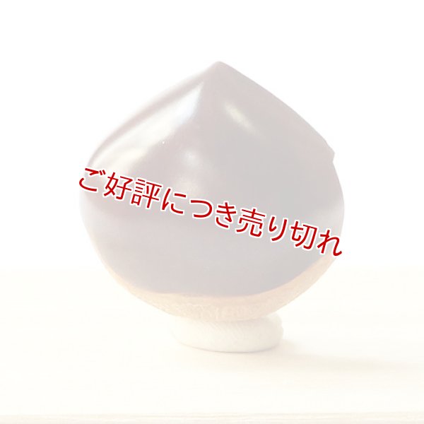 画像1: 黄楊（つげ）帯留め　栗（B） (1)