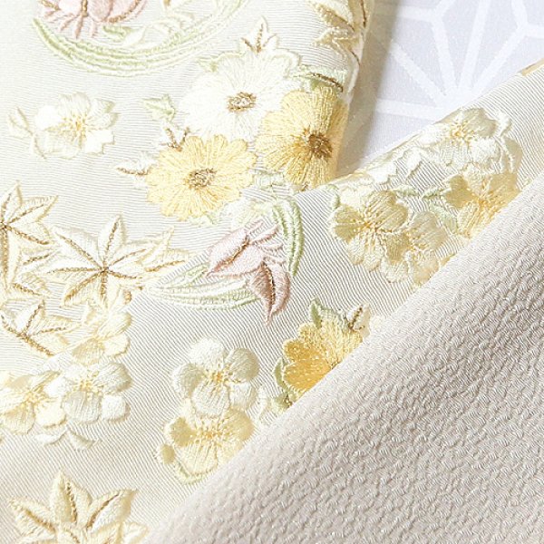 画像1: 刺繍半襟　花丸紋　（07） (1)