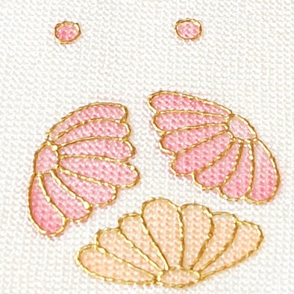 画像1: 総絞り帯揚げ　鞠菊　白（07） (1)