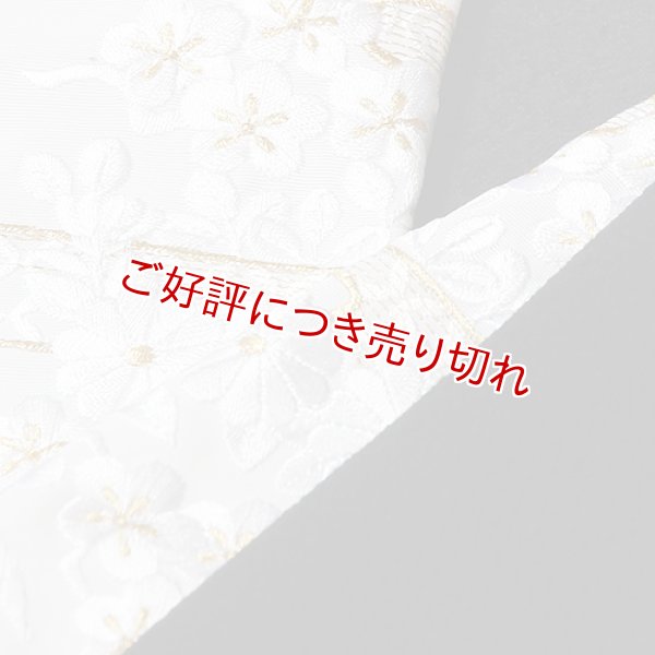 画像1: 黒留袖（礼装用）半襟　【化繊素材】　ヱ霞に花 (1)