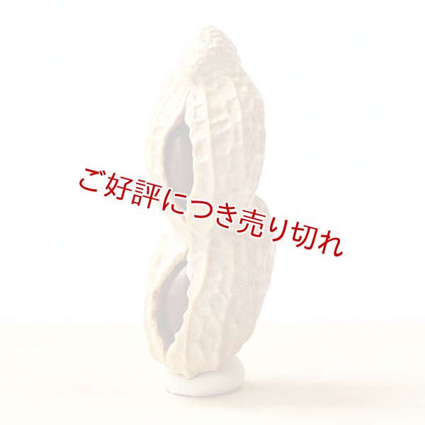 画像1: 黄楊根付　落花生（2粒実入り）【岡壱名入り】 (1)