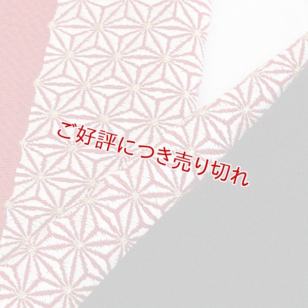画像1: 刺繍半襟　麻の葉　赤（07） (1)