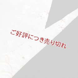 画像1: 黒留袖（礼装用）半襟　【化繊素材】　割付文様に四季花
