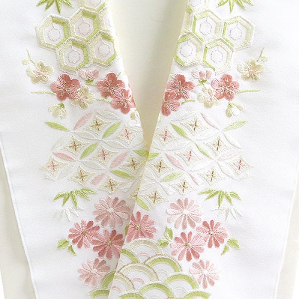 画像1: ポリエステル刺繍半襟　【5000円】（01） (1)