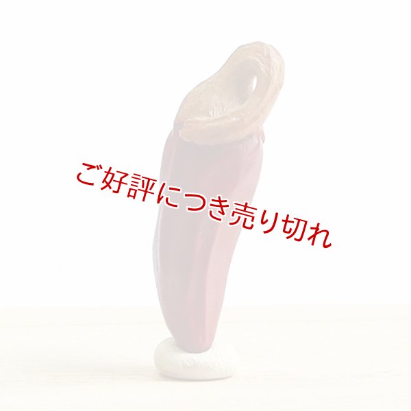 画像1: 黄楊根付　唐辛子（A） (1)