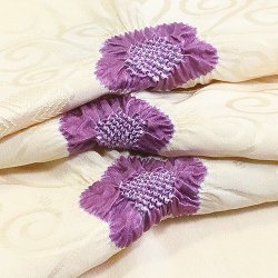 画像1: 絞り帯揚げ　輪出し五ツ梅　浅黄（うすき）／二藍（ふたあい）（31）