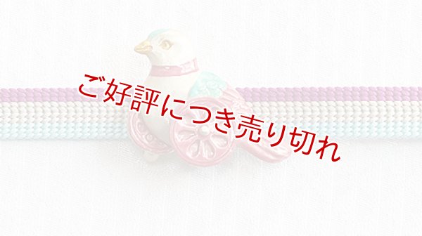 画像1: ピューター帯留め　鳩車 (1)