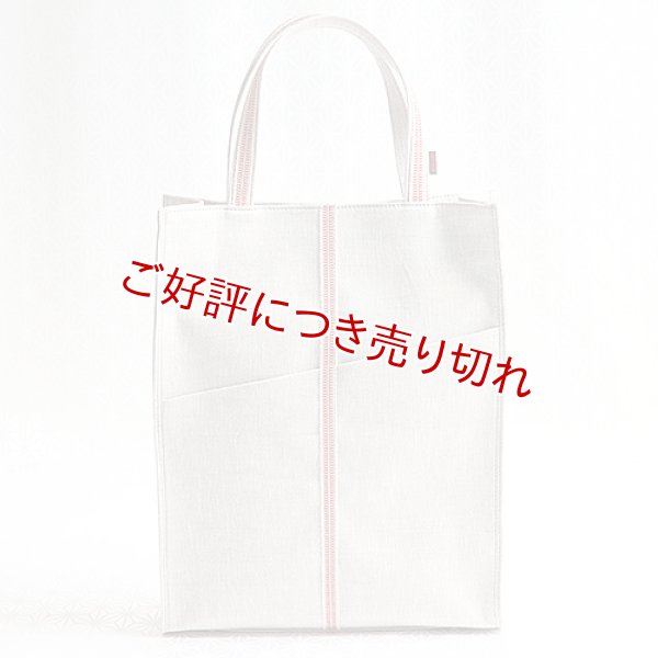 画像1: 手提げ　リネン バッグ　フロスティグレイ（02） (1)