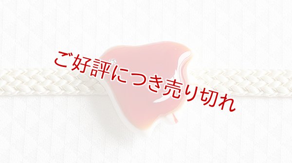 画像1: 帯留め　小さな千鳥（紅×白） (1)