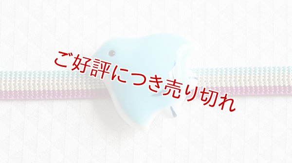 画像1: 帯留め　小さな千鳥（水色×白） (1)