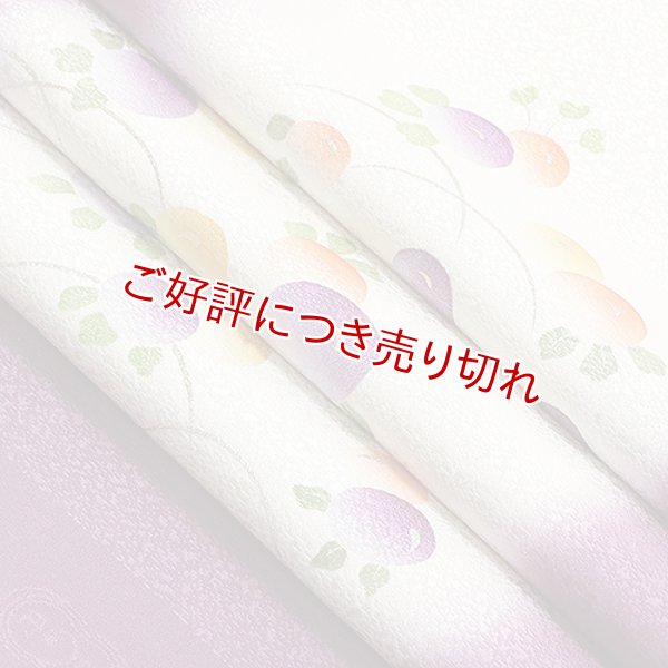 画像1: 友禅帯揚げ　万寿菊　京紫（きょうむらさき）（03） (1)