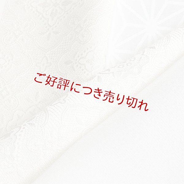 画像1: 無地半襟　風通三重織　華紋詰　オフホワイト（02） (1)