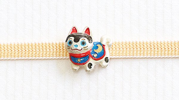 画像1: ピューター帯留め　犬張子 (1)