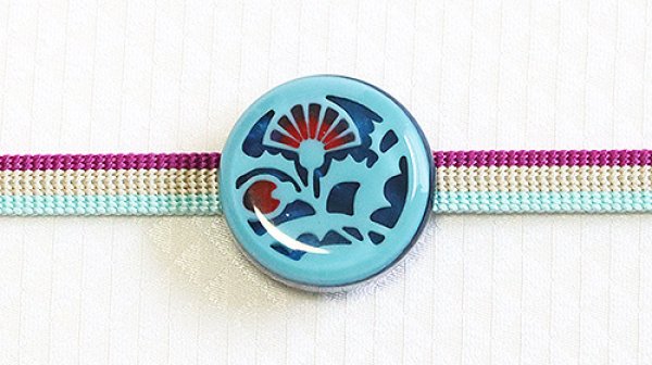 画像1: 帯留め　あざみ（水色×藍） (1)