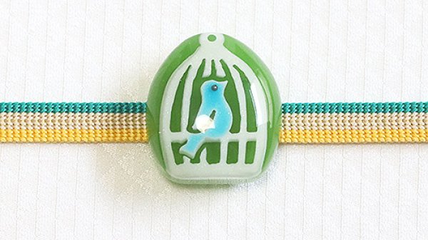 画像1: 帯留め　鳥かご (1)
