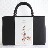 KIMONOバッグ 手描き友禅　パンダのパン屋