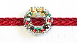 画像1: 帯留め　クリスマスリース