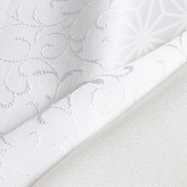 画像1: 無地半襟　紋意匠　 唐草 　白（05） (1)
