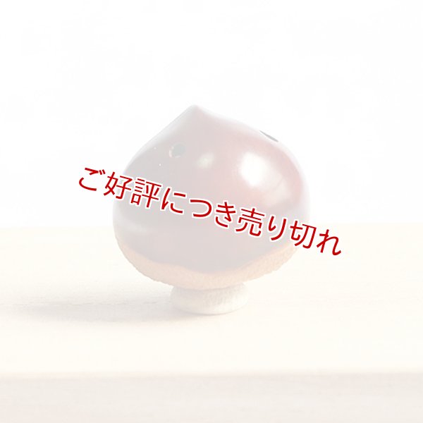 画像1: 黄楊根付　栗（小々）虫入り【岡壱名入り】 (1)