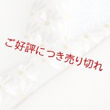 刺繍半襟　扇面菊　ホワイトグレー（04）