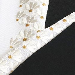 画像1: 黒留袖（礼装用）半襟　【正絹素材】　扇面菊