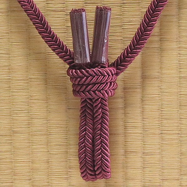 画像1: 紳士羽織紐　観世二本合わせ撚房　葡萄茶（えびちゃ）／（房）葡萄茶（えびちゃ）（11） (1)