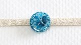 帯留め　レリーフ金魚の丸（青）