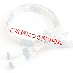 画像1: 長尺帯締め　レース内記銀彩横段撚房　（03）