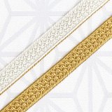 三分紐　綾目昼夜　芥子色（からしいろ）／白（08）