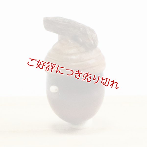 画像1: 黄楊根付　団栗　虫入り【岡壱名入り】 (1)