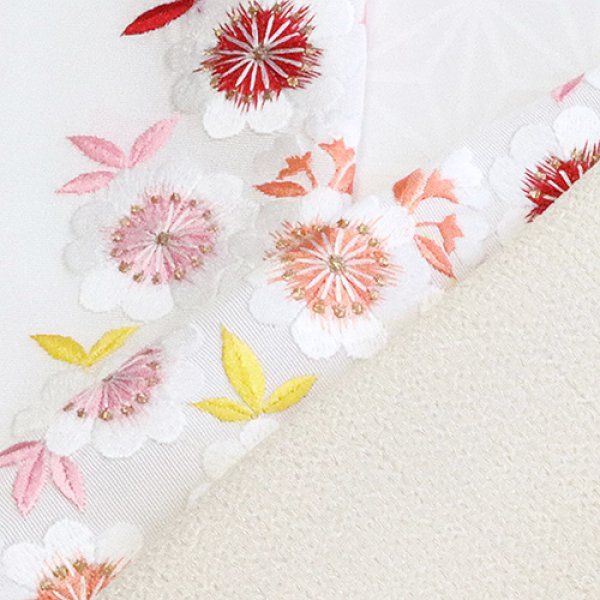 画像1: 刺繍半襟　桜花づめ　（01） (1)
