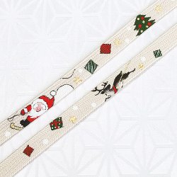 画像1: 帯締め　角朝手描き撚房　クリスマス