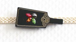 画像1: 帯留め　羽子板（青海波）